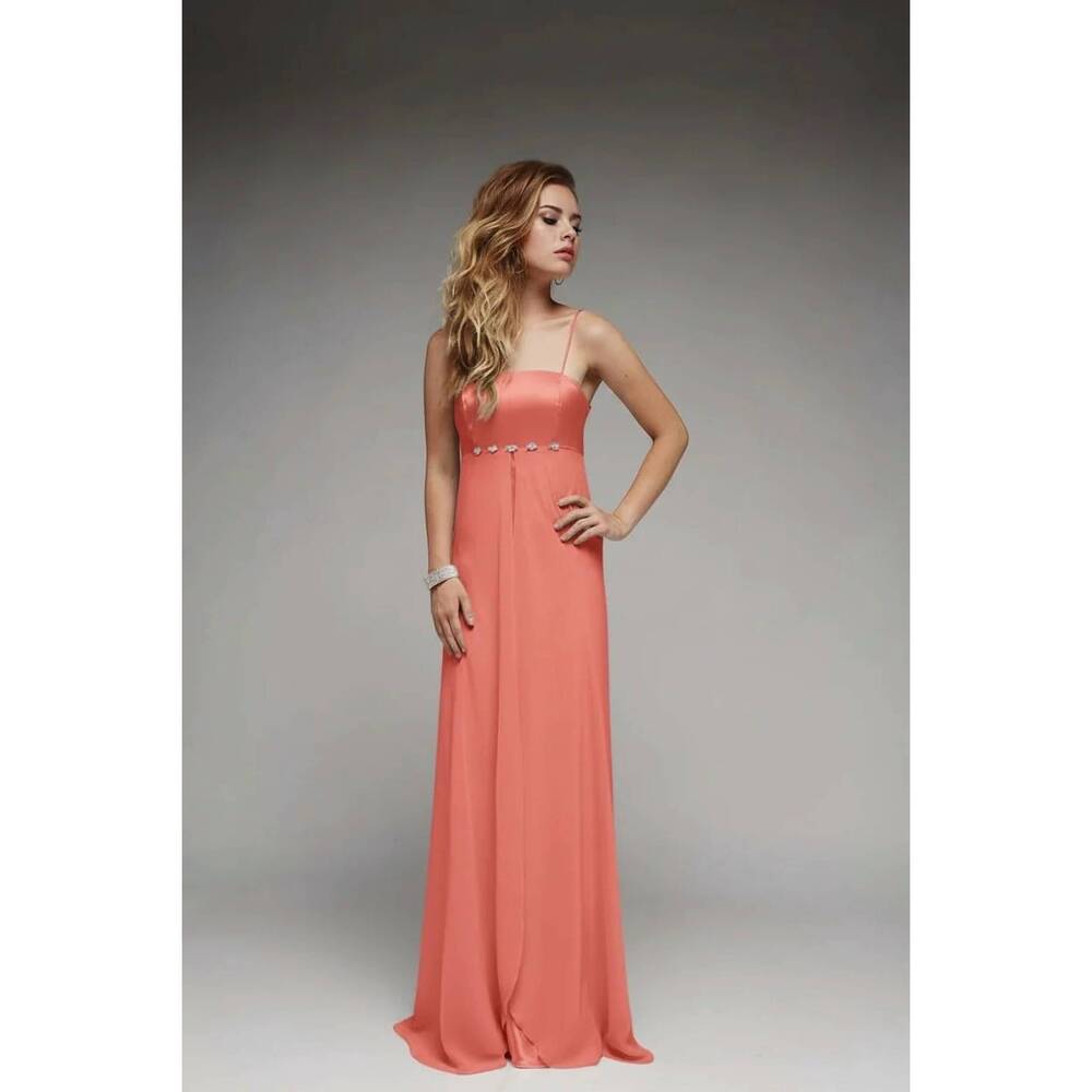 NEW LAST DRESS silken symphony gown in coral